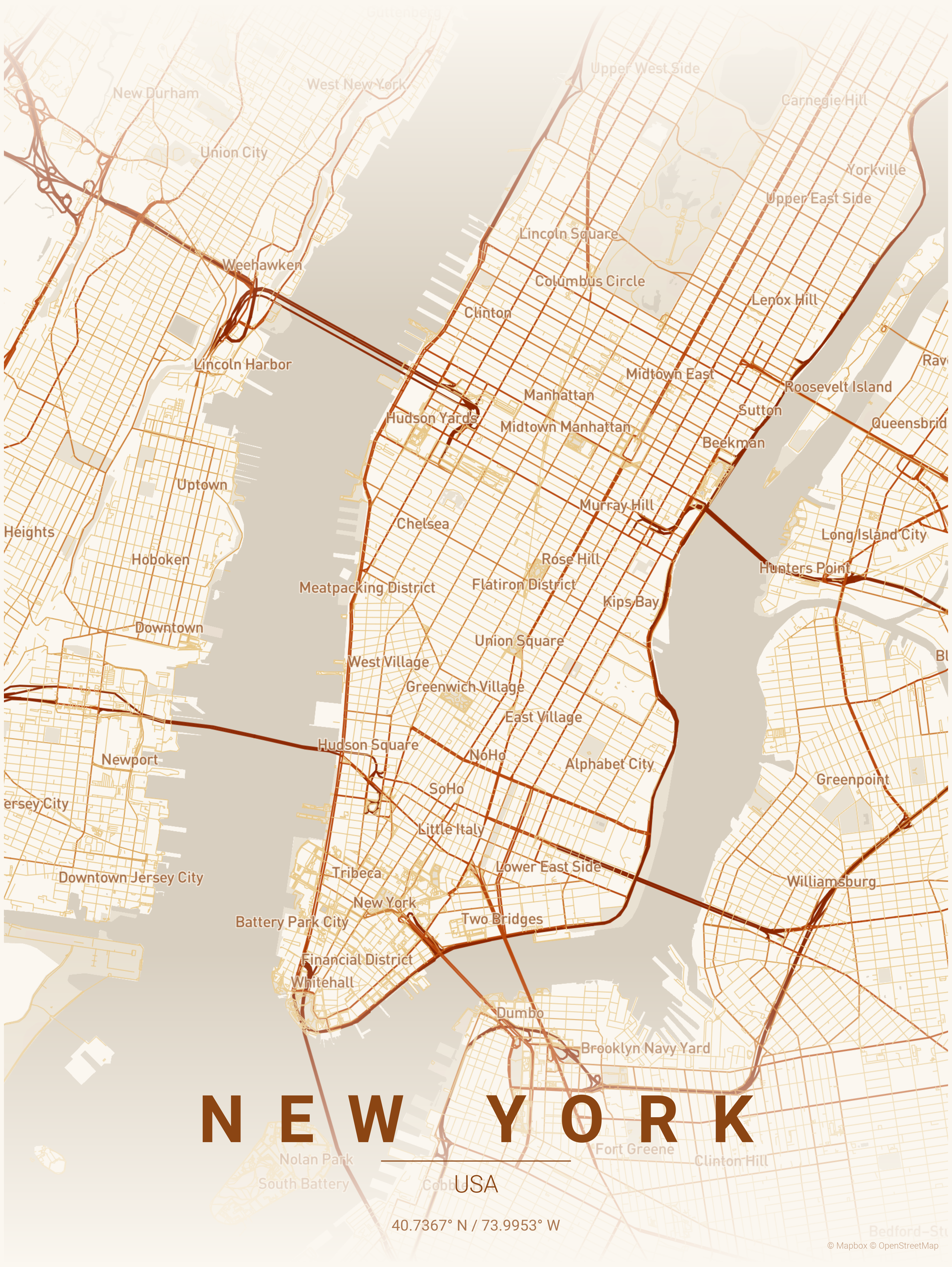 Coastal map poster theme